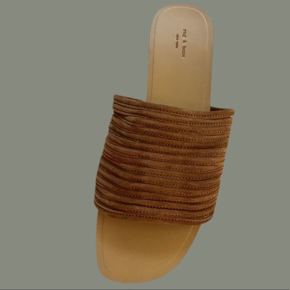 NIB $295 rag & bone | Cameron | Suede Sandals in Camel 10 | Fit Like 8.5 - Picture 5 of 13